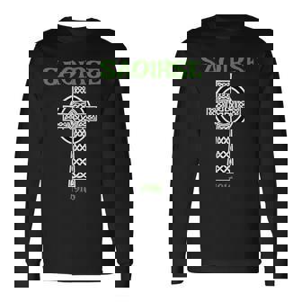 Saoirse Meaning Freedom Irish Republican With Celtic Cross Long Sleeve T-Shirt - Thegiftio UK