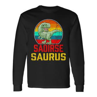 Saoirse Saurus Family Reunion Last Name Team Custom Long Sleeve T-Shirt - Seseable