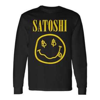 Satoshi Nakamoto Gelbes Lächeln Langarmshirts - Geschenkecke