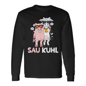 Sau Kuhl Word Game Cows Pig Langarmshirts - Seseable