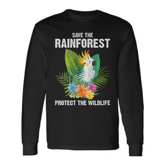 Save The Rainforest Protect The Wildlife Environmental Long Sleeve T-Shirt - Thegiftio UK