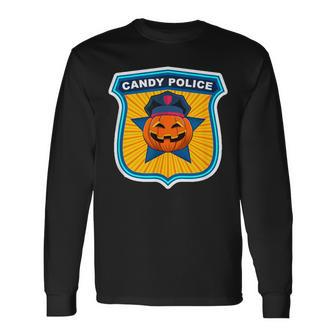 Scary Theme Party Candy Police Security Treat Inspector Team Long Sleeve T-Shirt - Monsterry