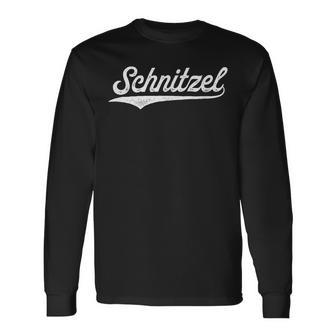 Schnitzel Liebhaber Langarmshirts Schwarz mit Weißem Schriftzug - Seseable