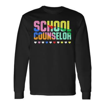 School Counselor Cute Staff Long Sleeve T-Shirt - Monsterry