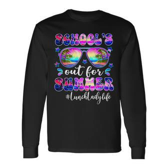 School's Out For Summer Lunch Lady Life Sunglasses Tie Dye Long Sleeve T-Shirt - Seseable