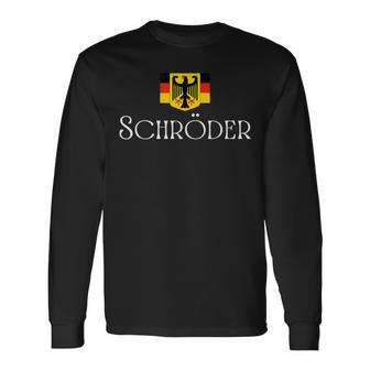 Schröder Surname German Family Name Heraldic Eagle Flag Long Sleeve T-Shirt - Seseable