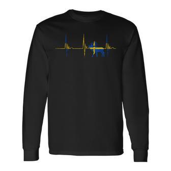 Schweden Schwedischer Elch Jäger Herzschlag Ekg Puls Sverige Langarmshirts - Seseable