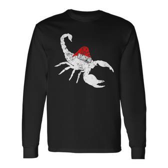 Scorpion Santa Hat Christmas Pajama Long Sleeve T-Shirt - Monsterry DE