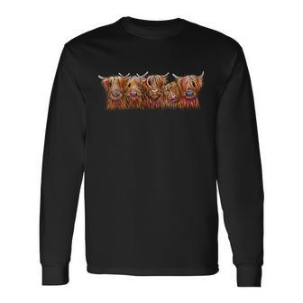 Scottish Highland Cows ' The Hairy Bunch Of Coos ' Long Sleeve T-Shirt - Monsterry AU