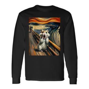 Scream For Hamster Lovers Artistic Hamster Long Sleeve T-Shirt - Monsterry