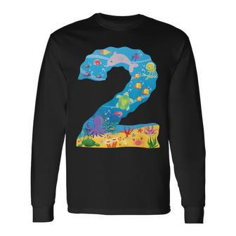 Under The Sea Cartoon Fish Starfish Second Number 2 Long Sleeve T-Shirt - Monsterry AU