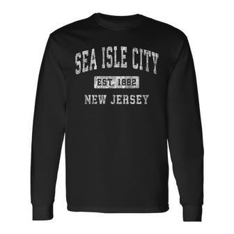 Sea Isle City New Jersey Nj Vintage Established Sports Long Sleeve T-Shirt - Monsterry AU