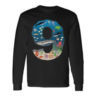 Under Sea Realistic Fish Starfish Ninth Number 9 Long Sleeve T-Shirt - Monsterry DE