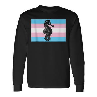 Seahorse Dad Pregnant Trans Man Long Sleeve T-Shirt | Mazezy
