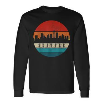 Seattle Washington Skyline Pride Vintage Seattle Long Sleeve T-Shirt - Monsterry