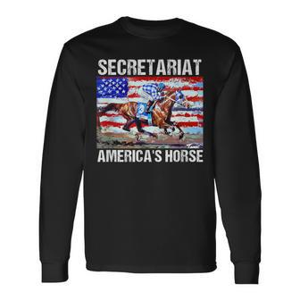 Secretariat America's Horse Long Sleeve T-Shirt - Seseable