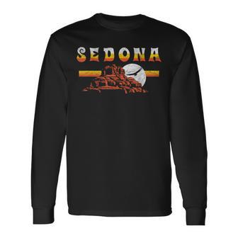 Sedona Arizona Vintage Distressed Bell Rock Hiking Retro Long Sleeve T-Shirt - Monsterry