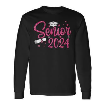 Senior 2024 Girls Class Of 2024 Graduate College High School Long Sleeve T-Shirt - Seseable
