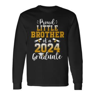 Senior 2024 Proud Little Brother Of A Class Of 2024 Graduate Long Sleeve T-Shirt - Seseable