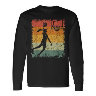 Señora Retro Slam Dunk Basketball Camiseta de manga larga - Regaloses