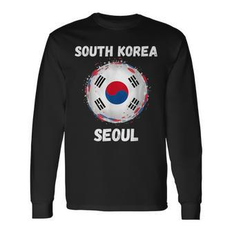 Seoul South Korea Retro Vintage Korean Flag Souvenirs Long Sleeve T-Shirt - Monsterry CA