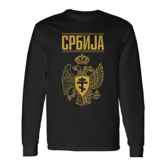 Serbia Serbian Serb Srbija Eagle Langarmshirts - Seseable