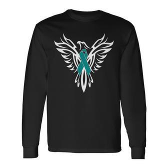 Sexual Assault Awareness Teal Ribbon Phoenix Long Sleeve T-Shirt - Monsterry CA