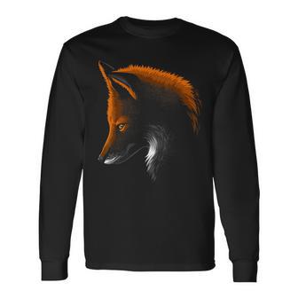 Shadow Face Fox Beautiful Animal Wild Long Sleeve T-Shirt - Monsterry