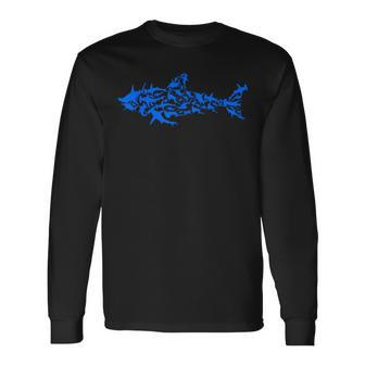 Shark Silhouette Shark Fish Sharks Long Sleeve T-Shirt - Monsterry DE