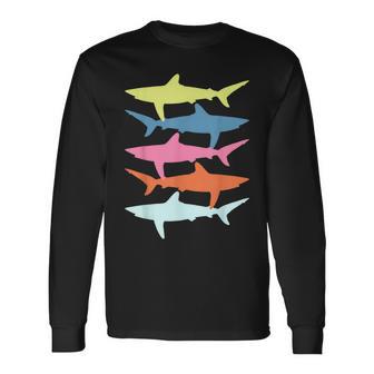 Shark Vintage Summer Beach Surfer Langarmshirts - Seseable