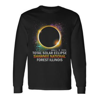Shawnee National Forest Illinois Total Solar Eclipse 2024 Long Sleeve T-Shirt - Monsterry