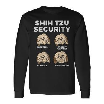 Shih Tzu Security Animal Pet Dog Lover Owner Long Sleeve T-Shirt - Monsterry