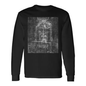 Shroud Of Turin Face Of Jesus Christ Relic Long Sleeve T-Shirt - Monsterry UK