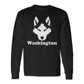 Siberian Huskies Dog Owner State Washington Husky Long Sleeve T-Shirt - Monsterry UK