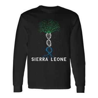Sierra Leone Siera Leonean Roots Tree Of Life Flag Pride Long Sleeve T-Shirt - Monsterry UK