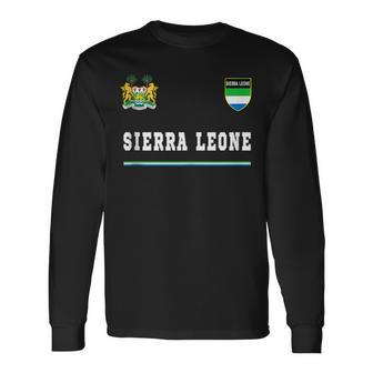 Sierra Leone SportsSoccer Jersey Flag Football Long Sleeve T-Shirt - Monsterry