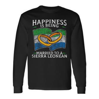 Sierra Leonean Wedding Sierra Leone Roots Flag Salone Couple Long Sleeve T-Shirt - Monsterry