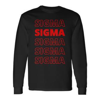 Sigma Male Modern Minimal Loner Wolf Sigma Grindset Meme Langarmshirts - Geschenkecke