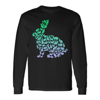 Silhouette Bunny For Rabbit Lover Boys Rabbit Long Sleeve T-Shirt - Monsterry