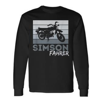 Simson Driver Ddr Moped Two Stroke S51 Vintage Langarmshirts - Seseable