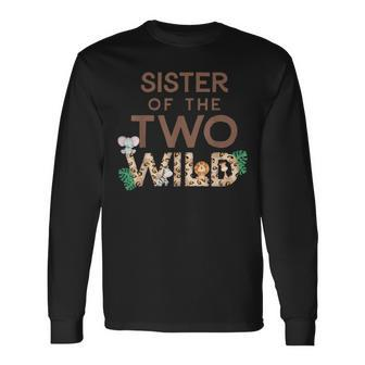 Sister Of The Two Wild Animal Safari 2Nd Birthday Theme Long Sleeve T-Shirt - Seseable