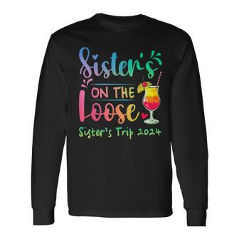 Sister's Trip 2024 Sisters' On The Loose Tie Dye Long Sleeve T-Shirt - Thegiftio UK