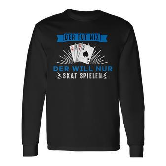 Skat Skat Cards For Skaters Langarmshirts - Seseable
