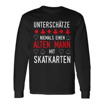 Skat Skate Game Old Man Slogan Idea Langarmshirts - Seseable