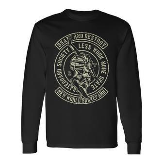 Skateboard Skate & Destroy Society Vintage Long Sleeve T-Shirt - Monsterry UK