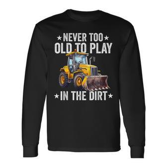 Skid Sr Loader Operator Grandpa Dad Skid Loader Long Sleeve T-Shirt - Monsterry