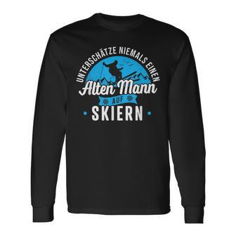 Skifahren Ski Fahren Never One Old Man Langarmshirts - Seseable