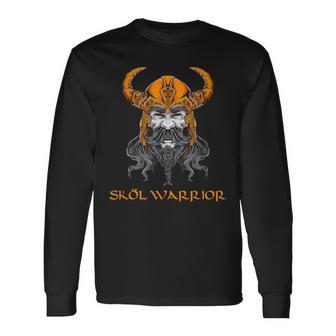 Skol Warrior Nordic Viking Scandinavian Norse Long Sleeve T-Shirt - Monsterry