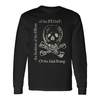 Skull Crossbones O The Fatal Stamp Beige Long Sleeve T-Shirt - Monsterry AU
