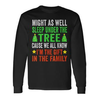 Might As Well Sleep Under The Tree Christmas Family Long Sleeve T-Shirt | Mazezy